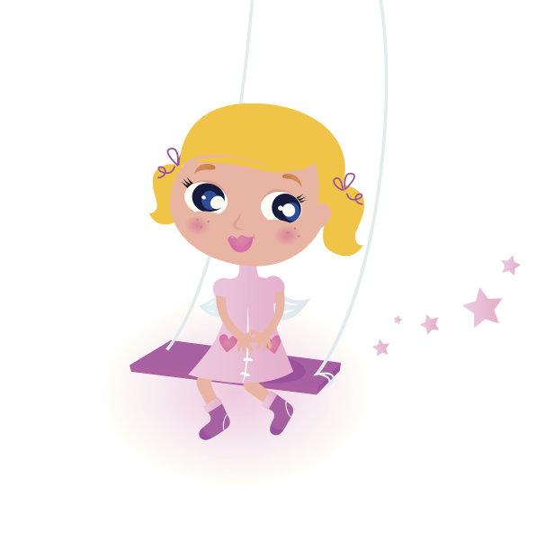 可爱的小圣诞天使女孩孤立在白色图片下载