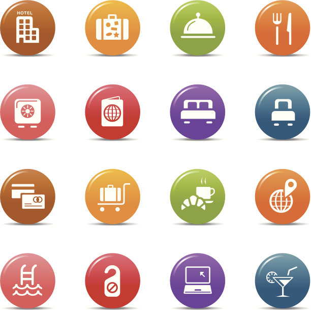 彩色的点-酒店图标图片下载