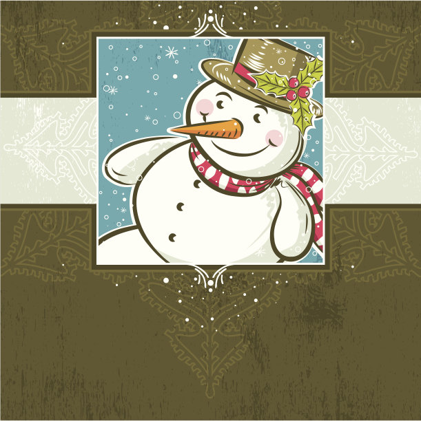 棕色的圣诞背景和雪人图片下载