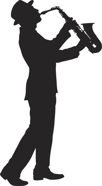 一个人吹萨克斯风的矢量图片下载