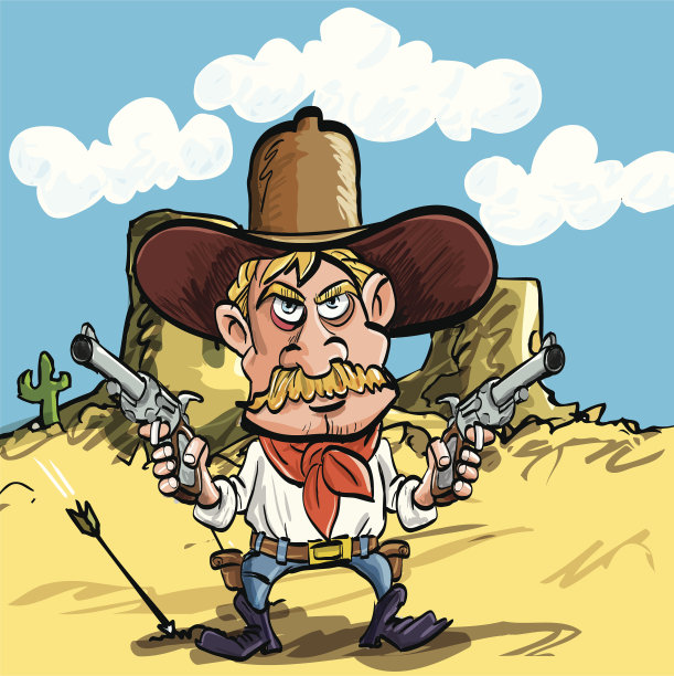 狂野西部的卡通枪手图片下载