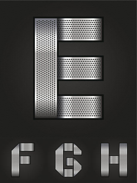 字母金属铬带- E-H图片下载
