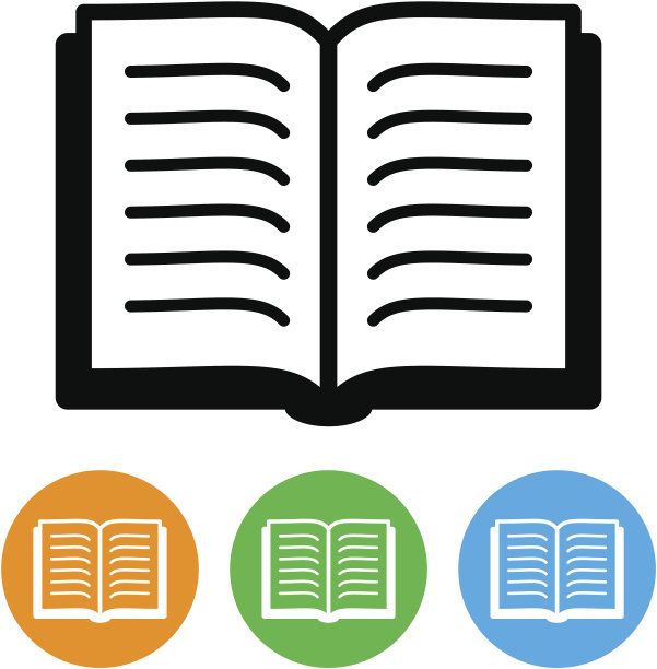 一组打开的书图标在不同的颜色图片下载
