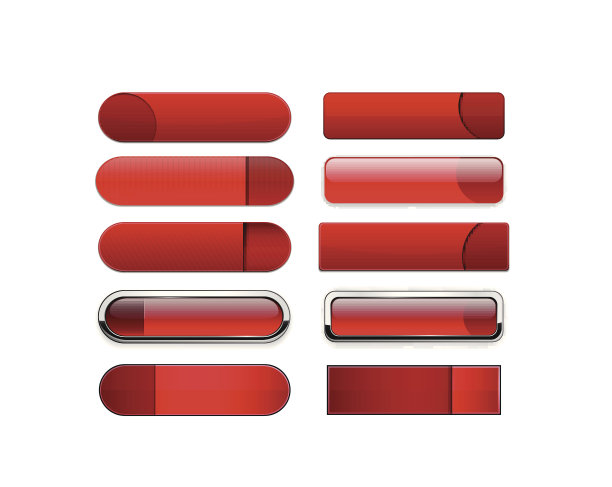 红色的高细节的现代网页按钮。图片下载