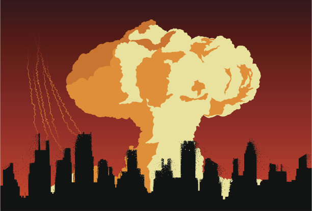 核爆炸笼罩着城市概念图片下载