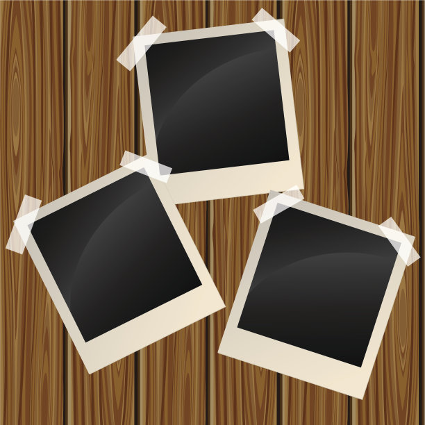 木墙上的空白照片图片下载