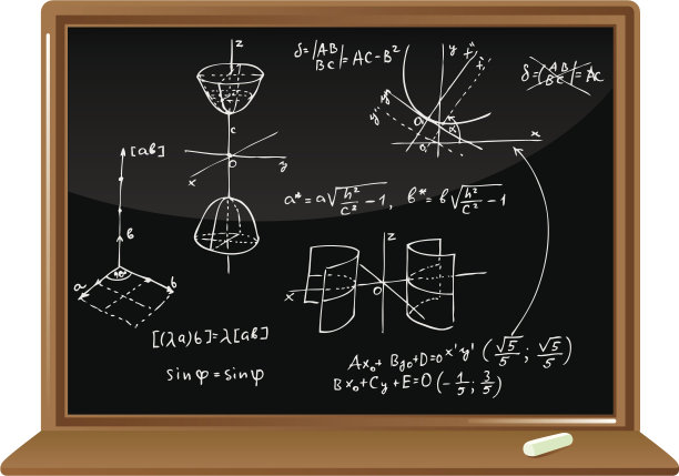 带有几何公式的黑板图片下载