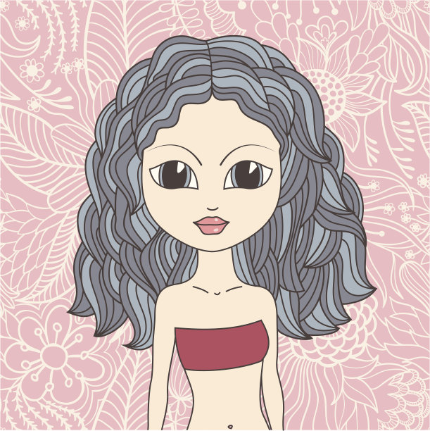 可爱的卡通女孩图片下载