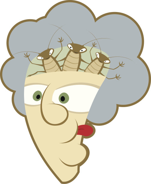 蟑螂在头图片下载