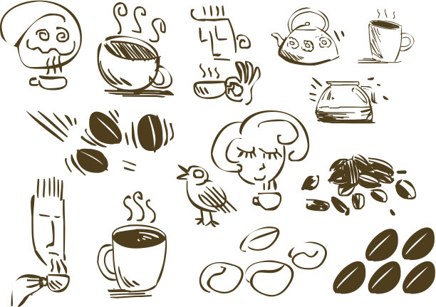 咖啡涂鸦图片下载