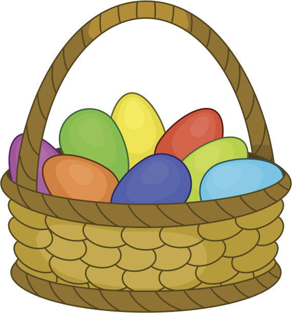 装复活节彩蛋的篮子图片下载