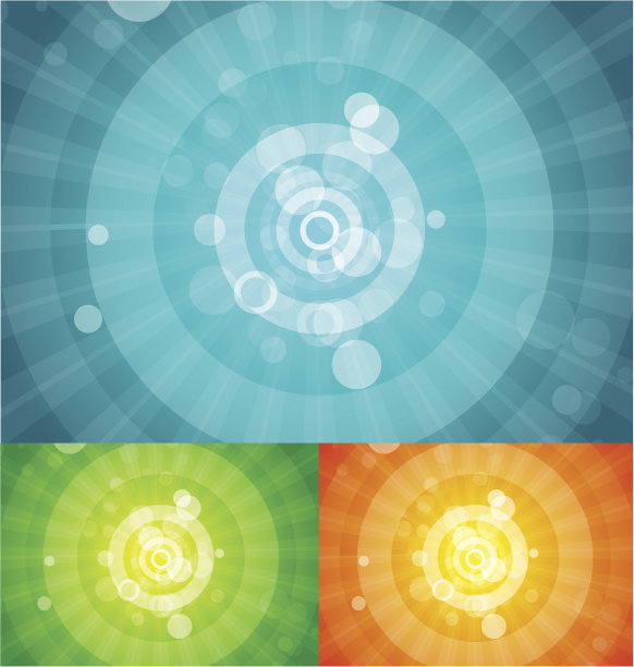 矢量闪亮的背景在橙色，蓝色和绿色图片下载