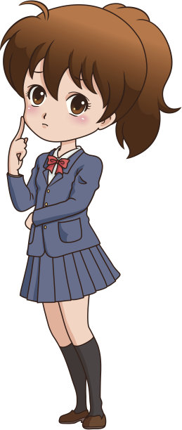 拿着铅笔的女孩素材图片