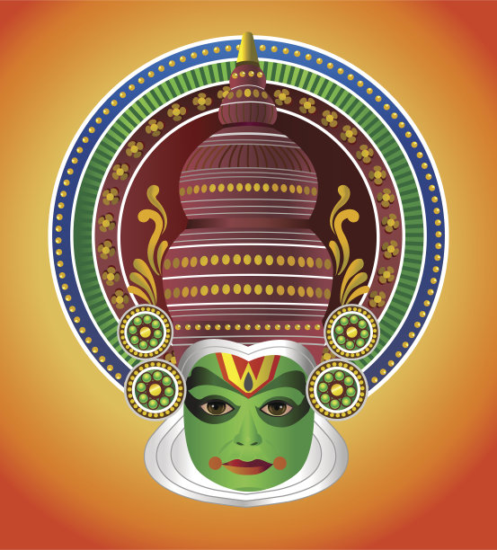 南印度传统的Kathkali舞者图片下载