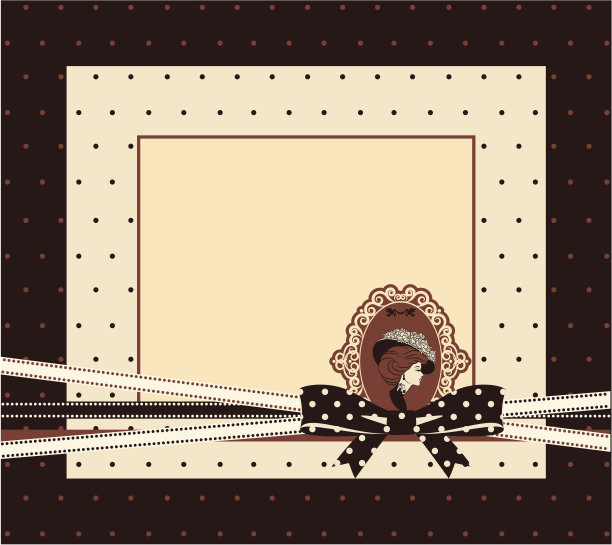 复古的背景与时尚的女人和鞠躬。向量图片下载