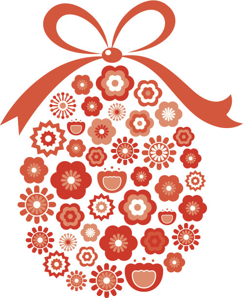 分离于白色(橙色)上的复活节花蛋图片下载