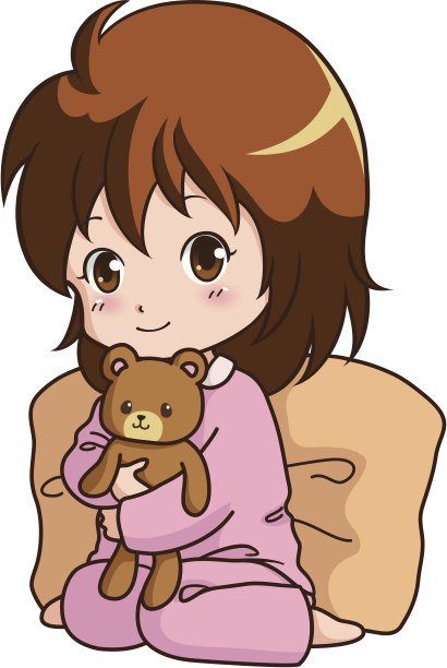 带着泰迪熊的女孩素材图片