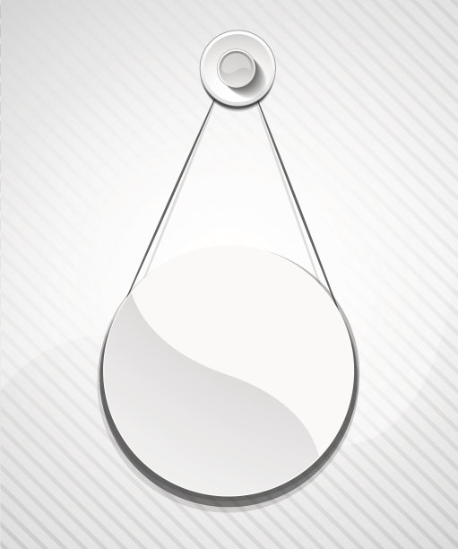 矢量白色圆板挂在墙上图片下载