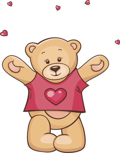 泰迪熊的心形t恤图片下载