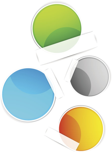 矢量一套光滑的彩色贴纸图片下载