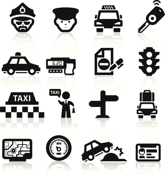 出租车商业图标集优雅系列图片下载