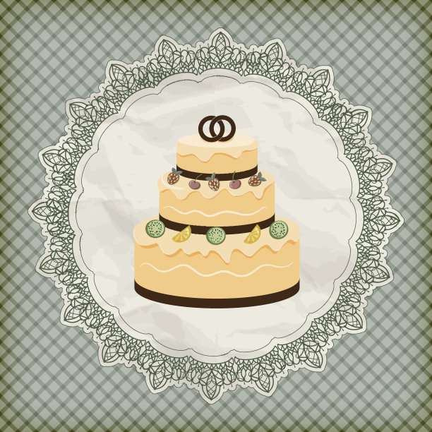 婚礼蛋糕请柬图片下载