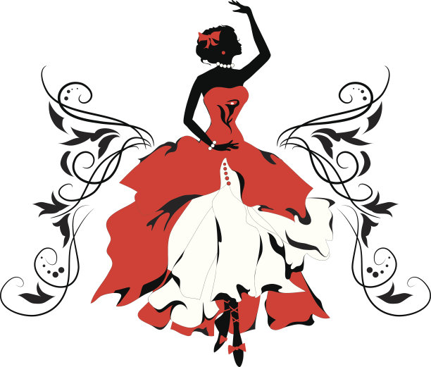 一个女人的剪影。伊莎贝尔系列素材图片