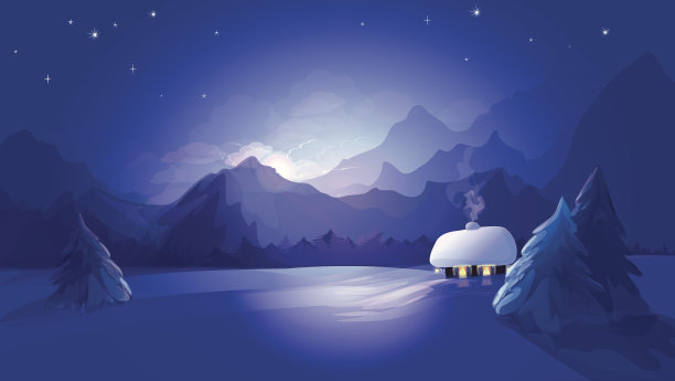 冬季景观向量。图片下载