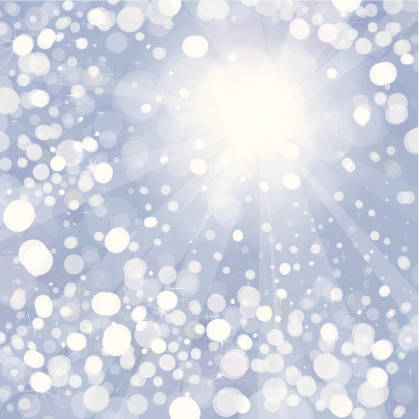 在蓝色天空背景上的阳光下的雪向量图片下载