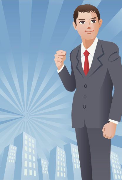 商人的拳头在城市的背景图片下载