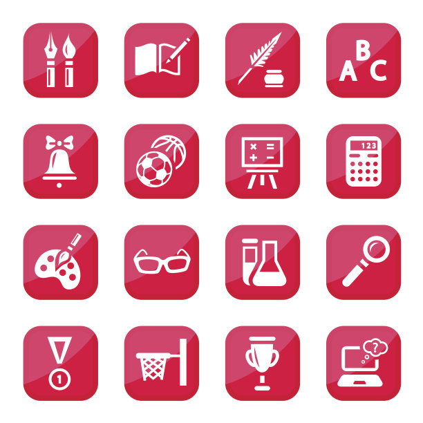 黑色学校图标集图片下载