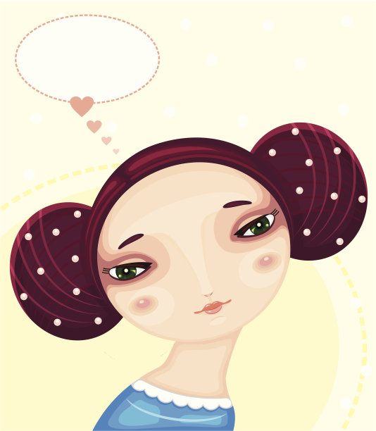 女孩的脸爱的思想图片下载