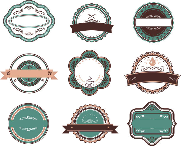 复古食品标签和标志图片下载