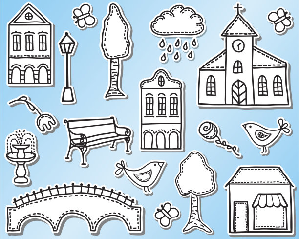 城镇或城市设计元素图片下载