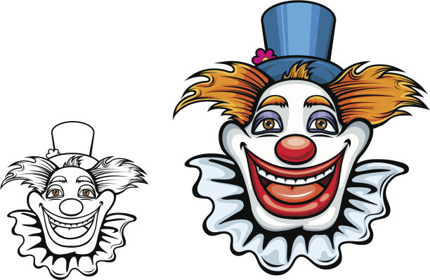 戴着帽子微笑的马戏团小丑图片下载