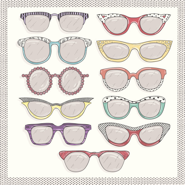 复古太阳镜集合素材图片