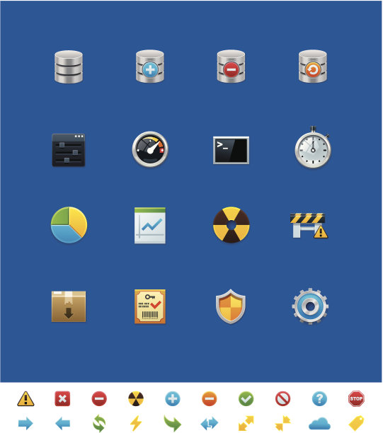 常见的网站图标。数据库图片下载