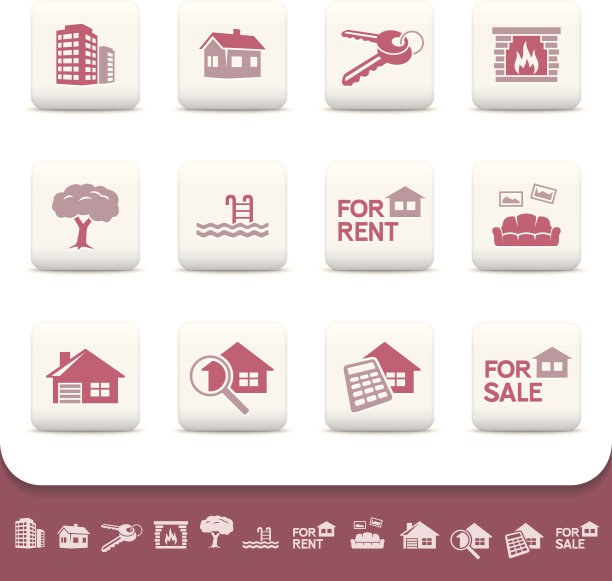 不动产矢量图标集图片下载