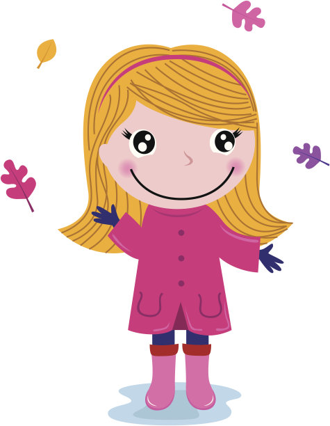 可爱的小秋姑娘孤立在白色上图片下载