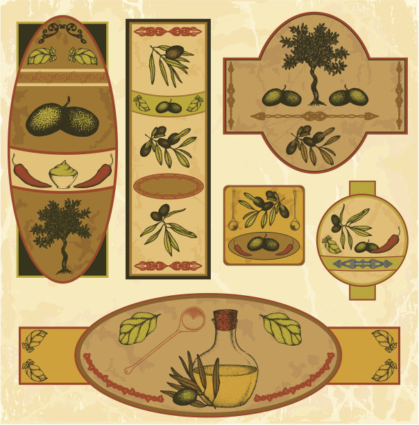 橄榄油标签设置图片下载