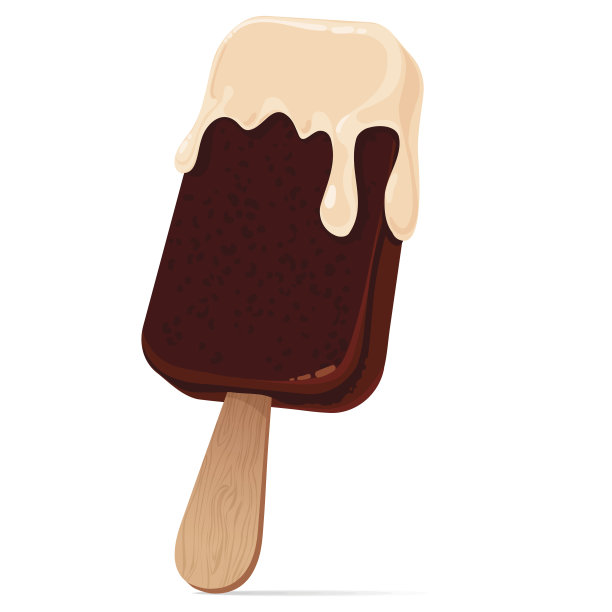 木棒上的巧克力冰淇淋甜点图片下载