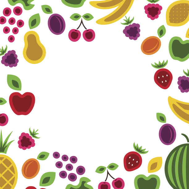 水果和浆果框架组成。图片下载