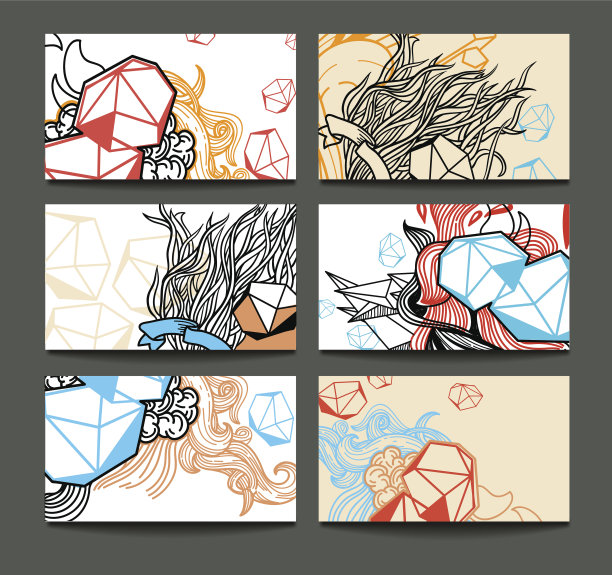 矢量收集的手绘卡片图片下载