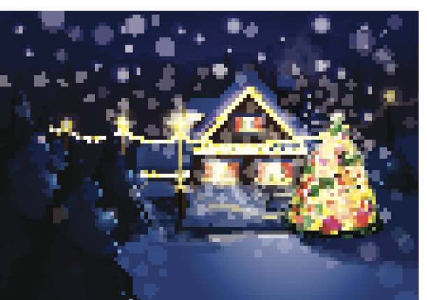 冬季景观向量。圣诞快乐!图片下载