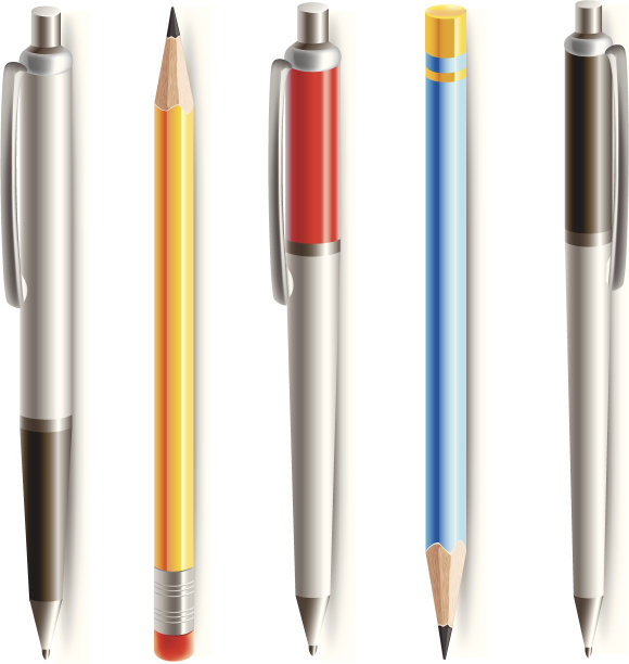 一套钢笔和铅笔图片下载