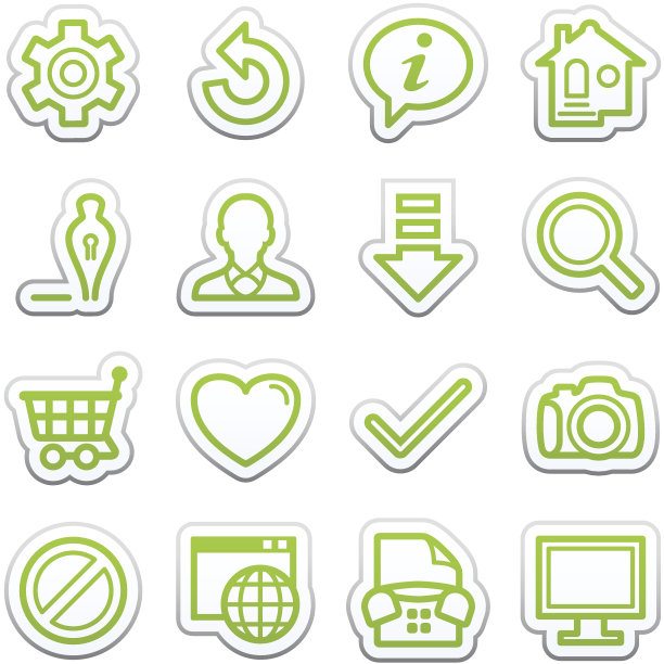 基本轮廓图标。贴纸系列。图片下载