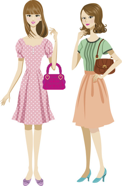 美女插画素材ID：105650548