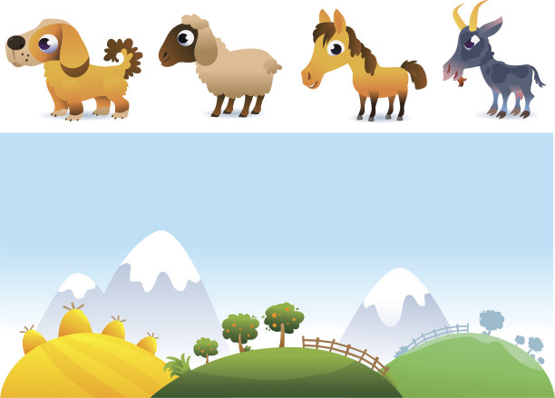 农场景观和动物图片下载