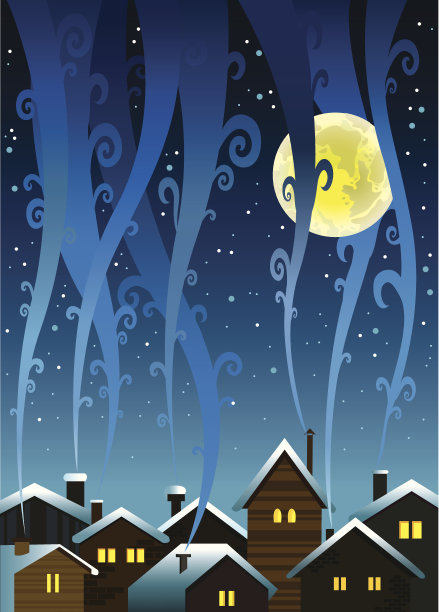 夜屋和月亮图片下载