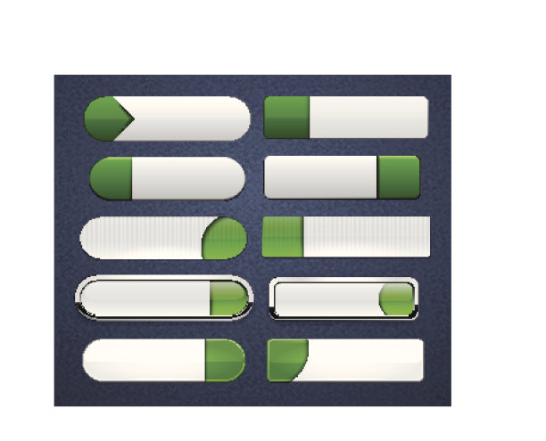绿白色的高细节的现代网页按钮。图片下载